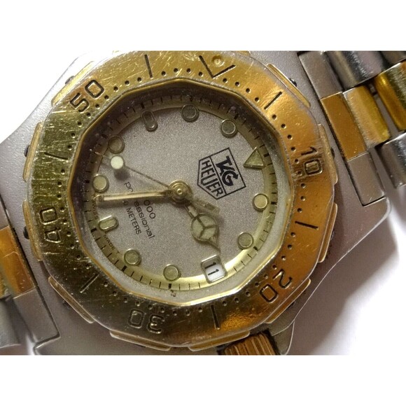 28mm TAG Heuer 3000 Professional 934.208 2Tone Gold Steel 200M Quartz Dive Watch - Picture 1 of 14